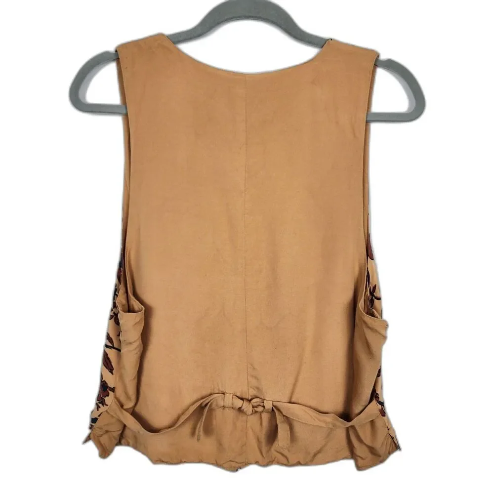 Outback Red Vintage Bird Pattern Tan Vest Size L - Picture 2 of 8